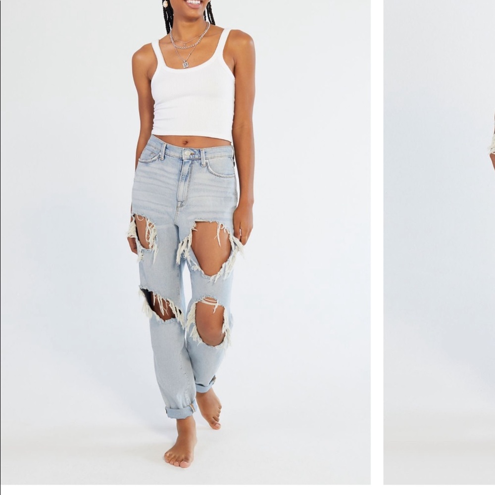 Urban Outfitters BDG high-waist ripped mom jeans.
